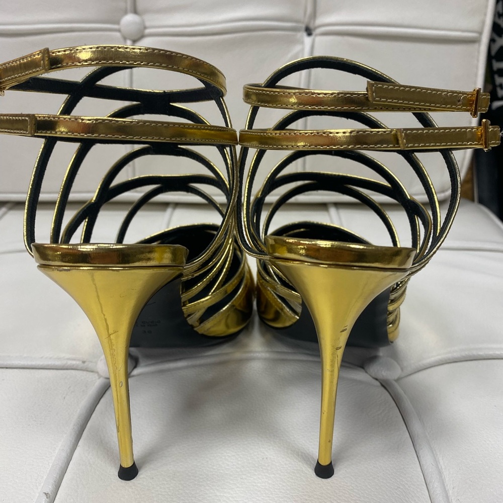 GIUSEPPE ZANOTTI Gold Strap Heels
